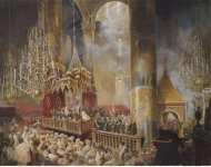 Zichy Mihaly Coronation of Alexander II in the Dormition Cathedral of the Moscow Kremlin on 26 August 1856 - Hermitage